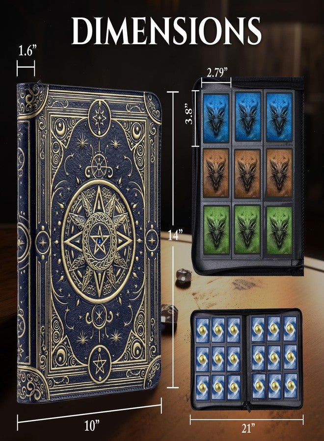 Soar Forge Star Mage Trading Card Binder - 9 Pocket Ringless TCG Binder, 3D PU Leather - Premium 432 Side-Loading Pockets - Perfect Storage Holder for MTG, and Many TCG & Trading Card Collections (Blue Jewel) - Image 3